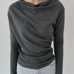 Blouse Atasan Rip Knit Jumbo Wanita Korean Lengan Panjang