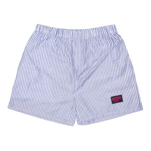 WUSH CLUB CELANA PENDEK PRIA WANITA KOLOR BOXER MOTIF GARIS GARIS SALUR NAVY